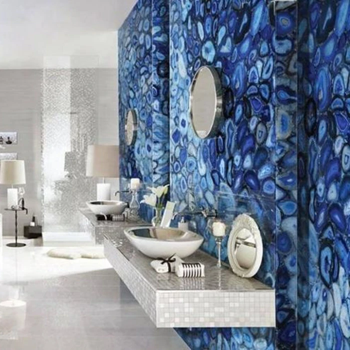 Natural Blue Agate Stone slabs